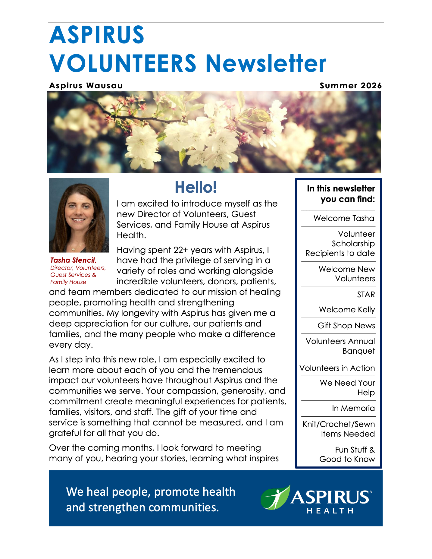 Aspirus Volunteer Newsletter - Summer 26